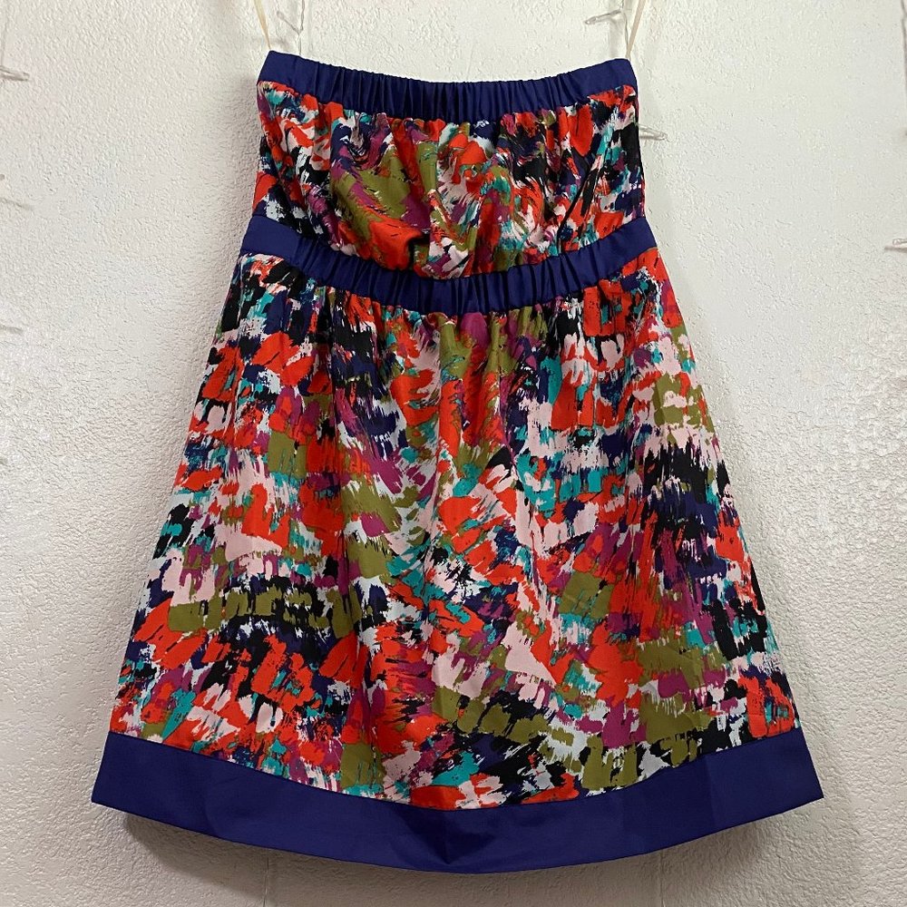 Forever 21 strapless colorful dress sz L
